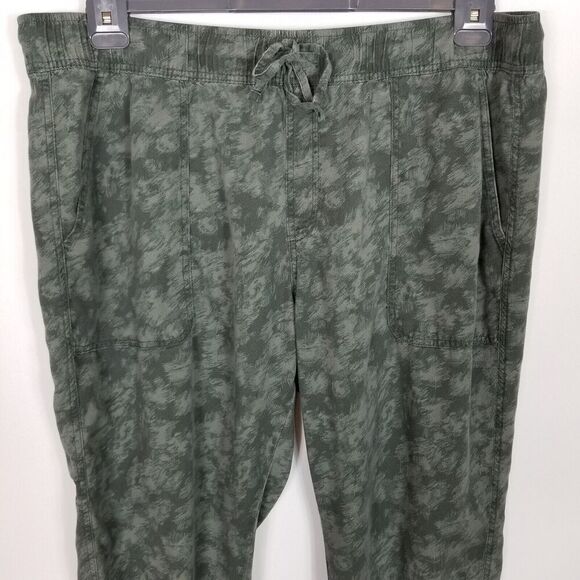 Orvis Women Plus  Tencel Jogger Pants Sz 2XL Green Printed Drawstring Casual - Picture 2 of 7
